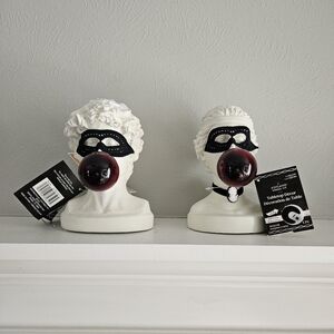 NWT Michaels Ashland Gothic Bordeaux Bubble Gum Man & Woman Busts